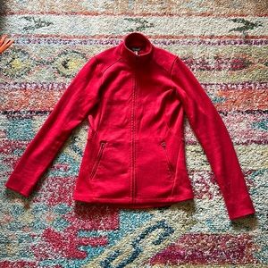 Ibex women merino wool shak jacket full zip red size small